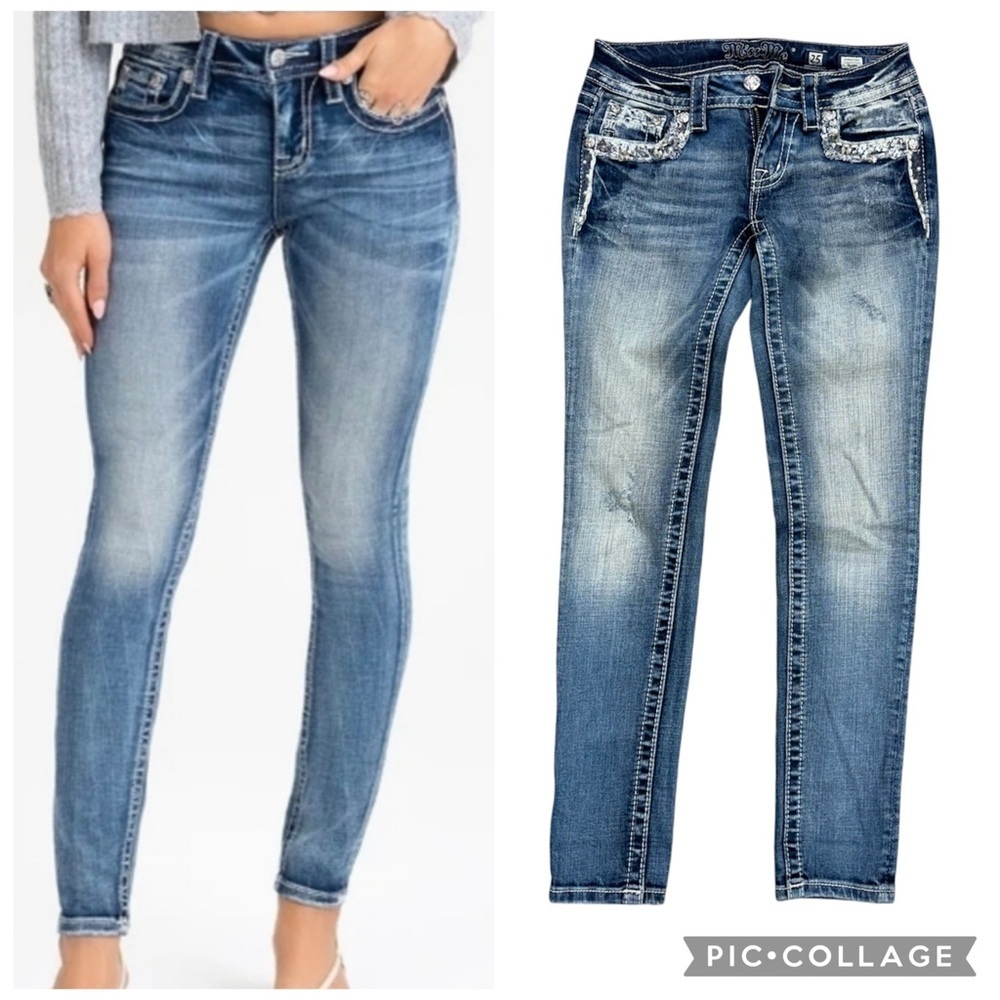 Miss Me Distressed Signature Skinny Jeans Size 25
